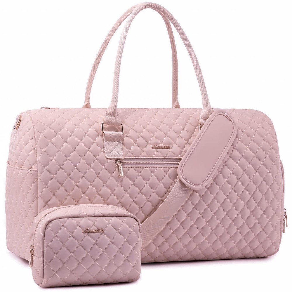 Travel Weekender Duffle Bag Women Carry-on with Shoe Compartment  Toiletry Bag