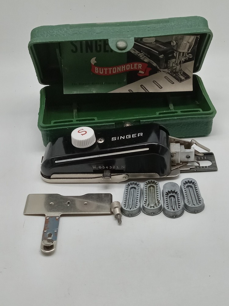 Singer Buttonholer #160506 Case/Instructions Lock Stitch Machine 1 Template Miss