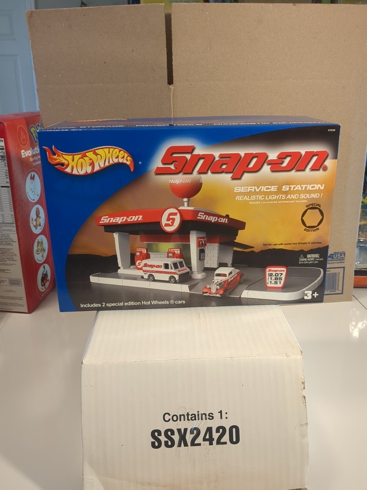 HOT WHEELS*SNAP-ON SERVICE STATION PLAY SET-DIORAMA SSX2420-#57536-SEALED in BOX