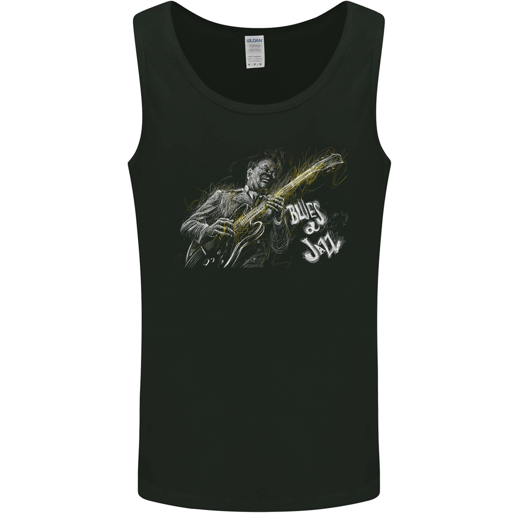 Blues n Jazz Guitar Player Mens Vest Tank Top