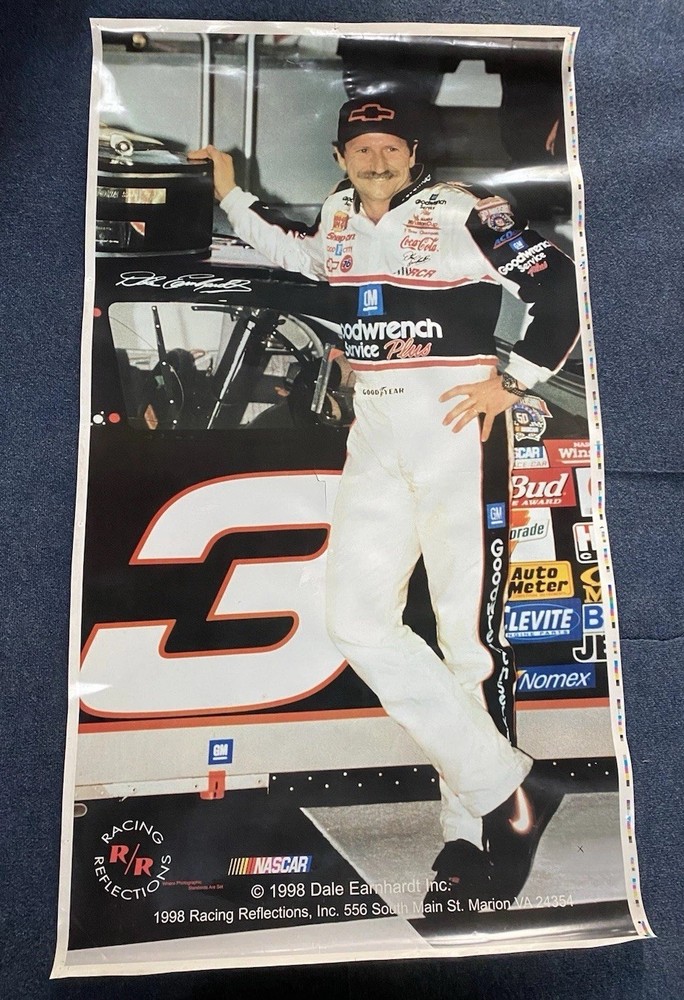 Vintage 1998 Dale Earnhardt Sr NASCAR Racing Reflections Poster 62x34 Large Wall Art