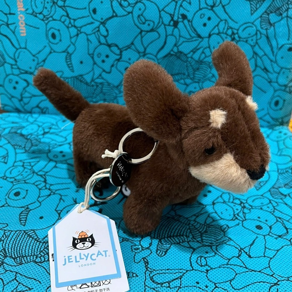 Jellycat Otto Sausage Dog Bag Charm Keychain Soft Toy NWT 2026 DEAL FLASH SALE