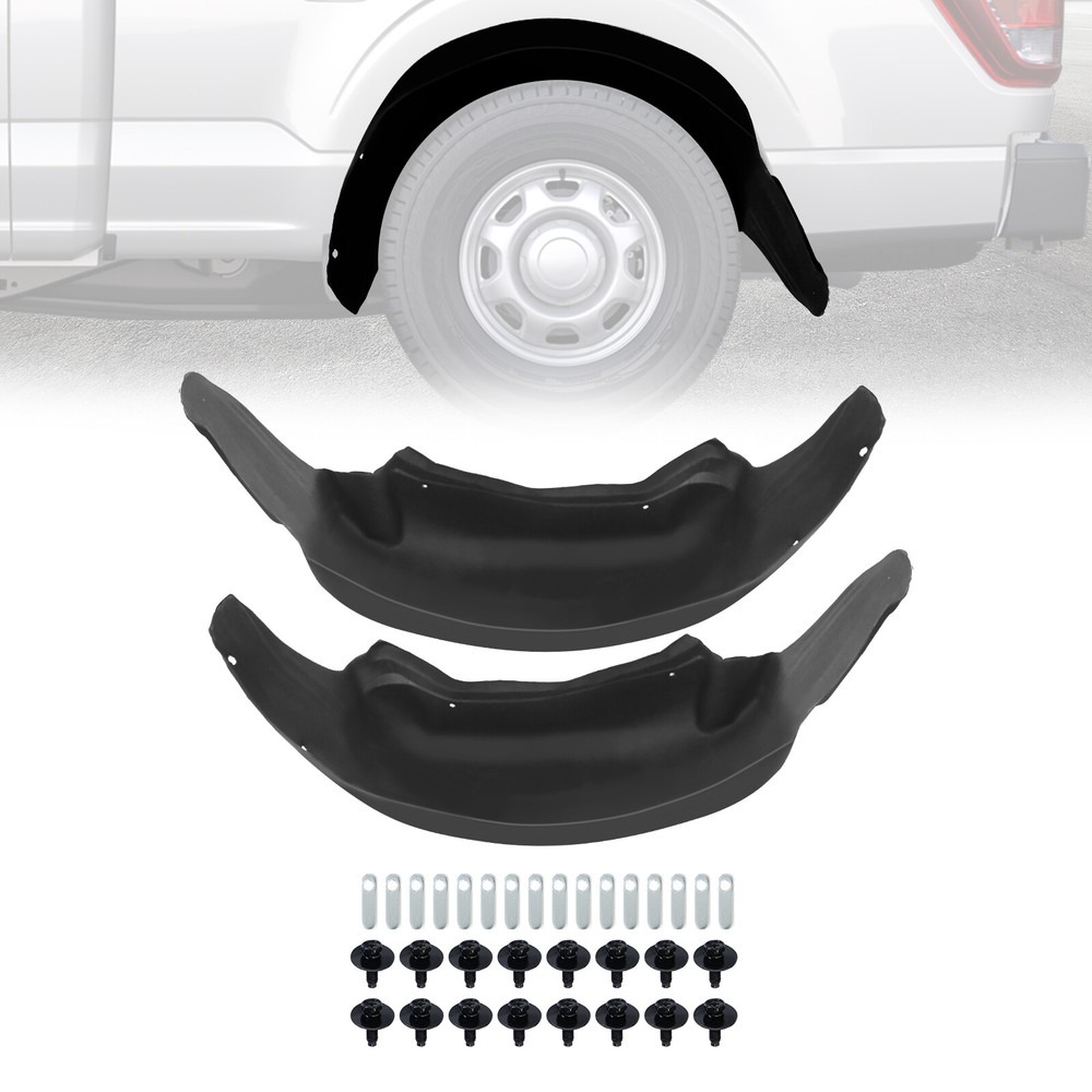 Rear Wheel Well Liners For 2018-2024 Ford F150 Black Pair