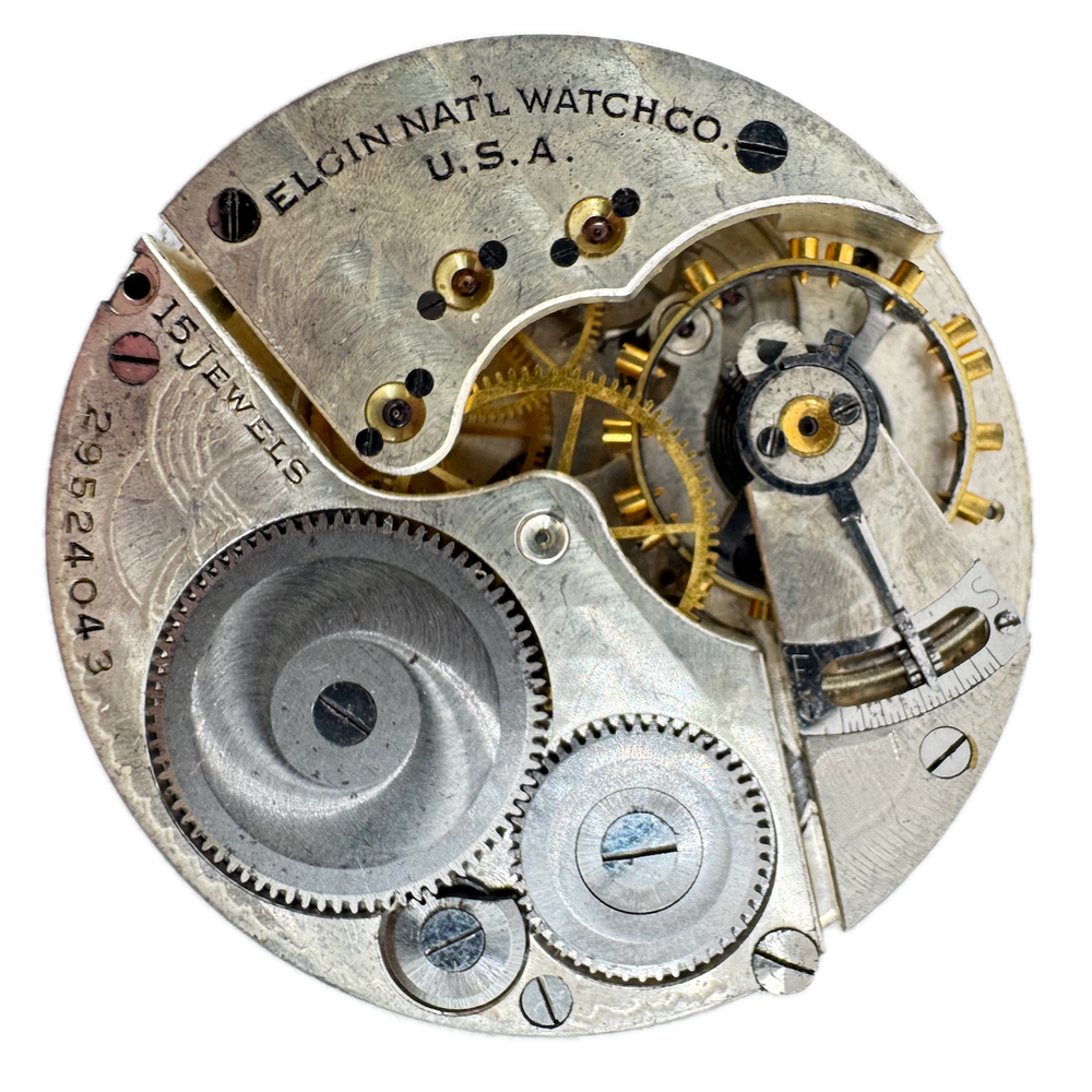Vintage 16s 1927 Elgin 15 Jewel Mechanical Pocket Watch Movement 313 USA
