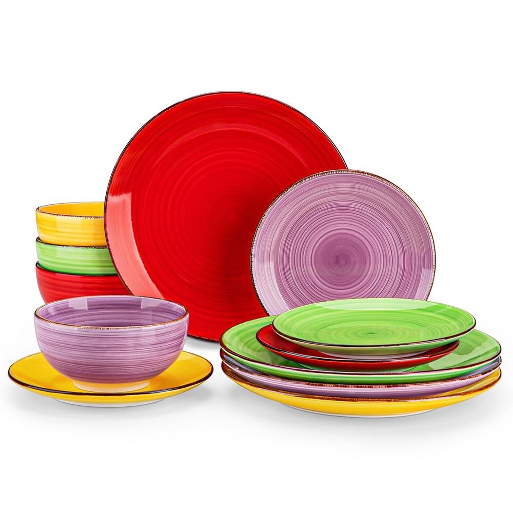 Vancasso Bonita 12-Piece Colorful Stoneware Dinnerware Set for 4