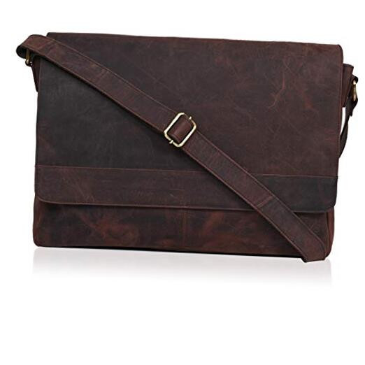 Genuine Leather Adjustable Brown Hunter Crossbody Bag Unisex