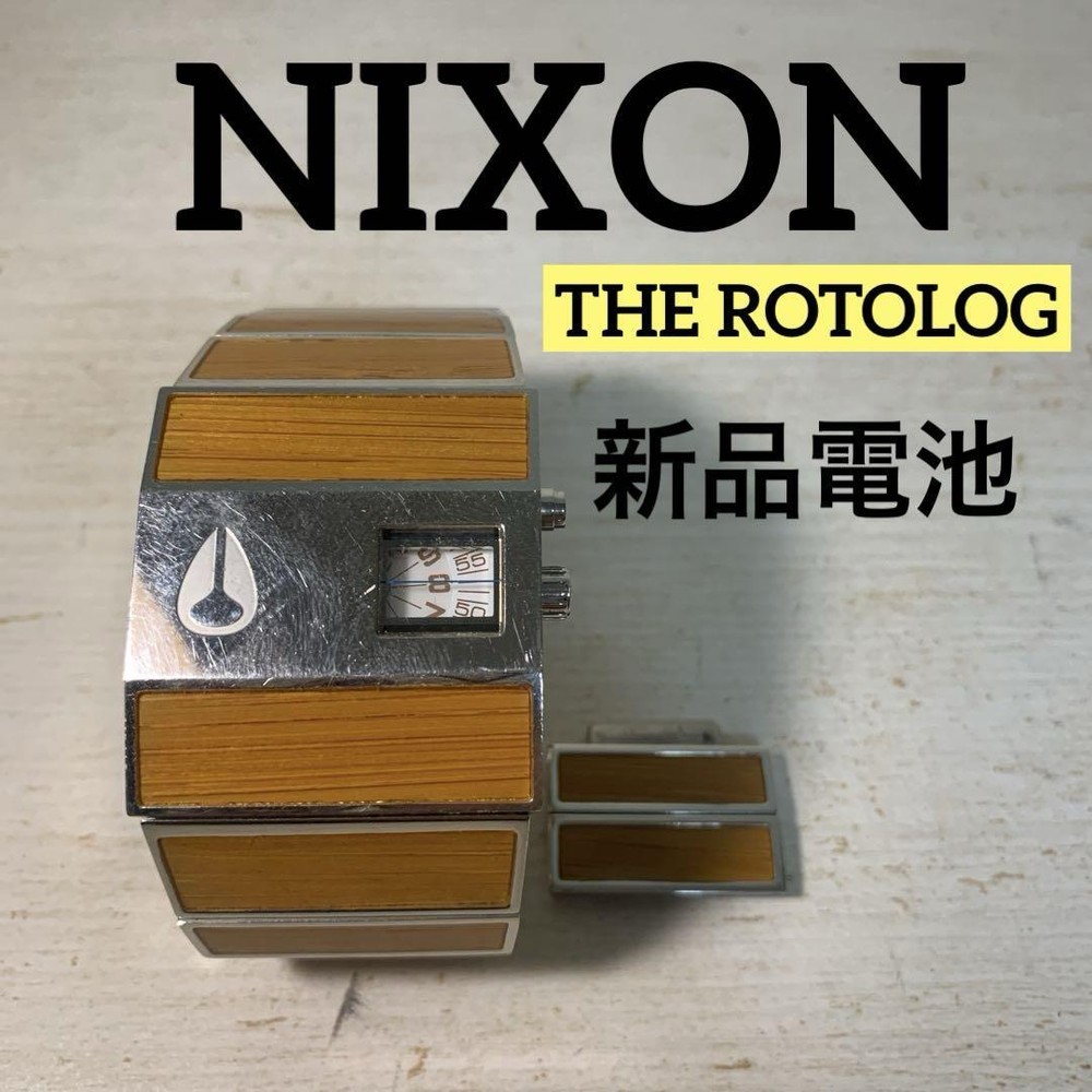NIXON ROTOLOG Wooden Brown Quartz Analog Watch for Men No Box Used