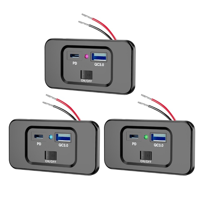 20W USB C & QC3.0 18W Car Charger with On/Off Switch