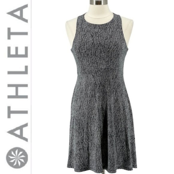 Athleta Sz Small Santorini Thera Print Dress Modal Loungewear Athleisure Summer