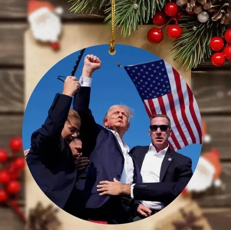Patriotic Trump 2024 Christmas Ornament Tree  Car Decor  Holiday Gift   AllYear