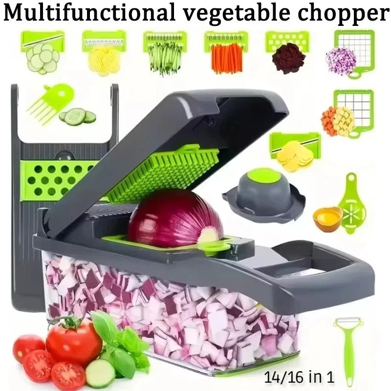 16 in 1 Multifunctional Vegetable Chopper Handle Food Grate Food Chopper.