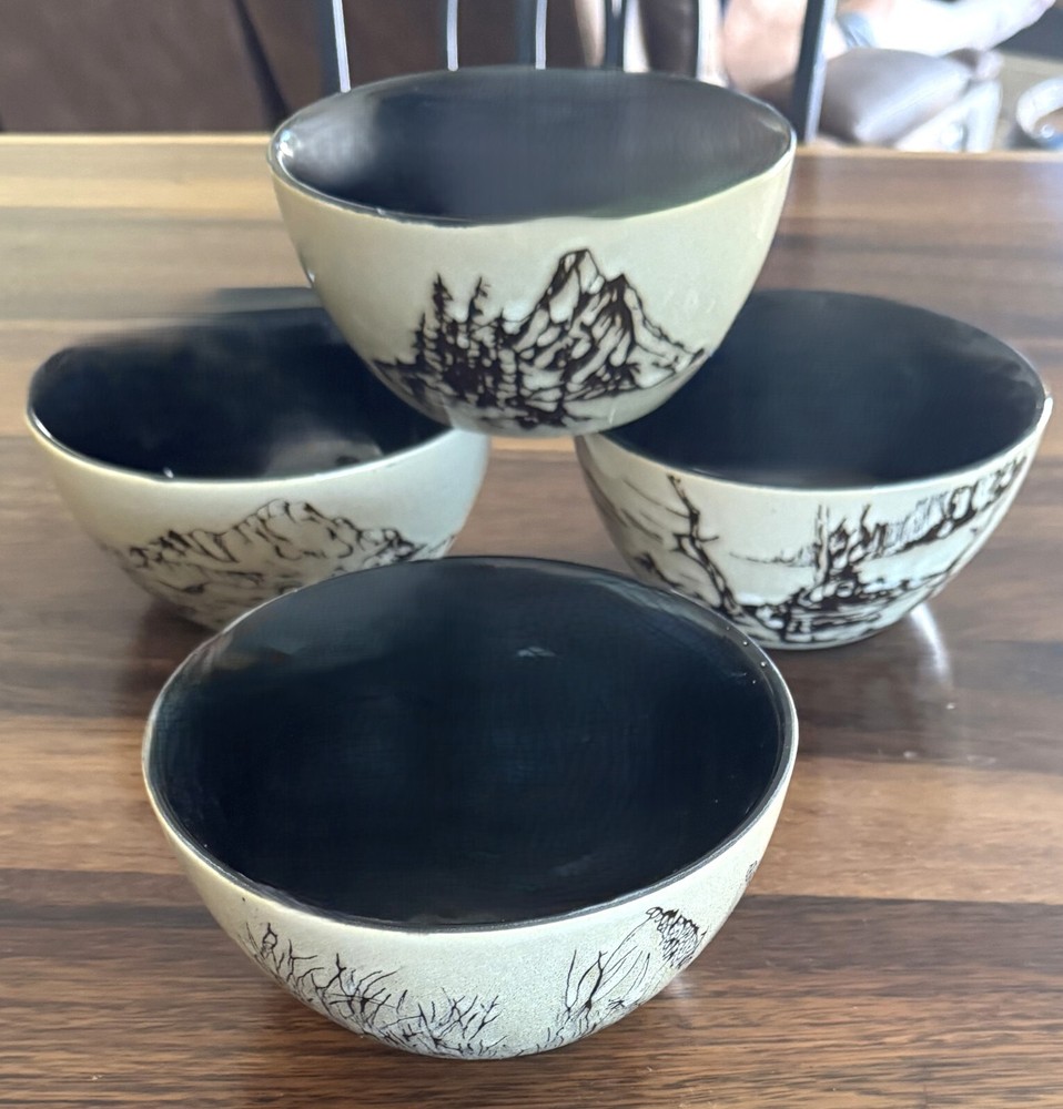 Pfaltzgraff Wildlife Stoneware 6-Inch Soup and Cereal Bowls Set of 4