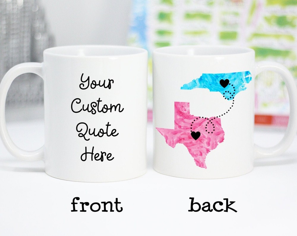 Personalized Long Distance State Mug Custom Quote States Countries Or Province