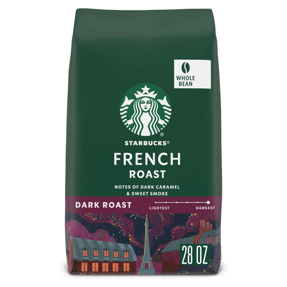 Starbucks French Roast Dark Arabica Whole Bean Coffee 28oz