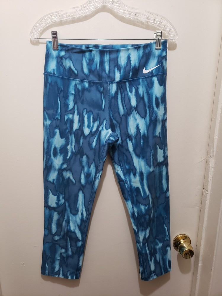 Nike Dri-Fit Womens Medium Blue Tie Dye Capri Leggings