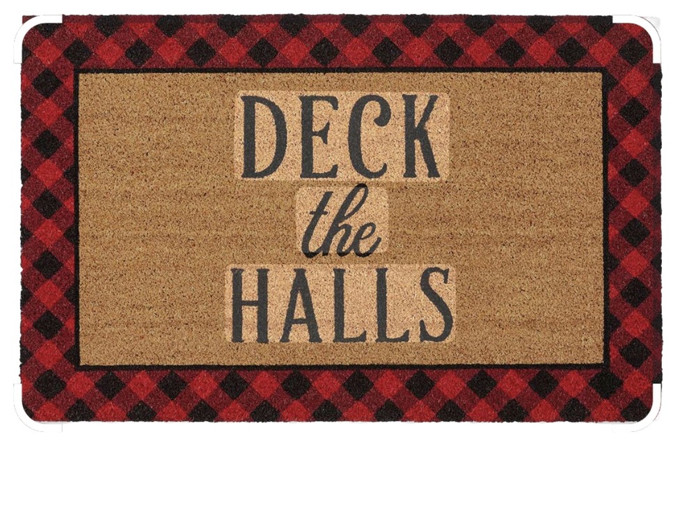 Members Mark Holiday 100% Coir Mat Deck the Halls 36x23 Indoor Outdoor-image