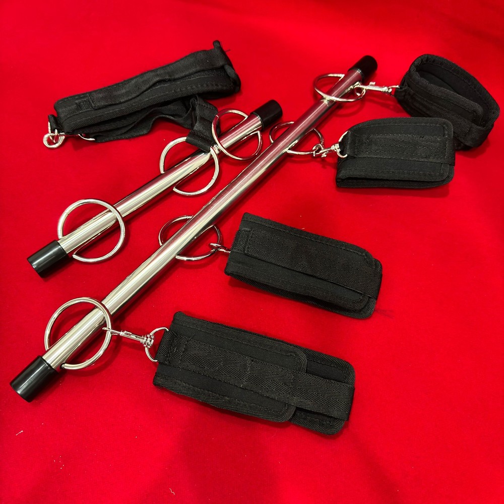 BDSM Bondage Open-leg Spreader Bar Ankle Cuffs Handcuffs Fetish Slave Games US