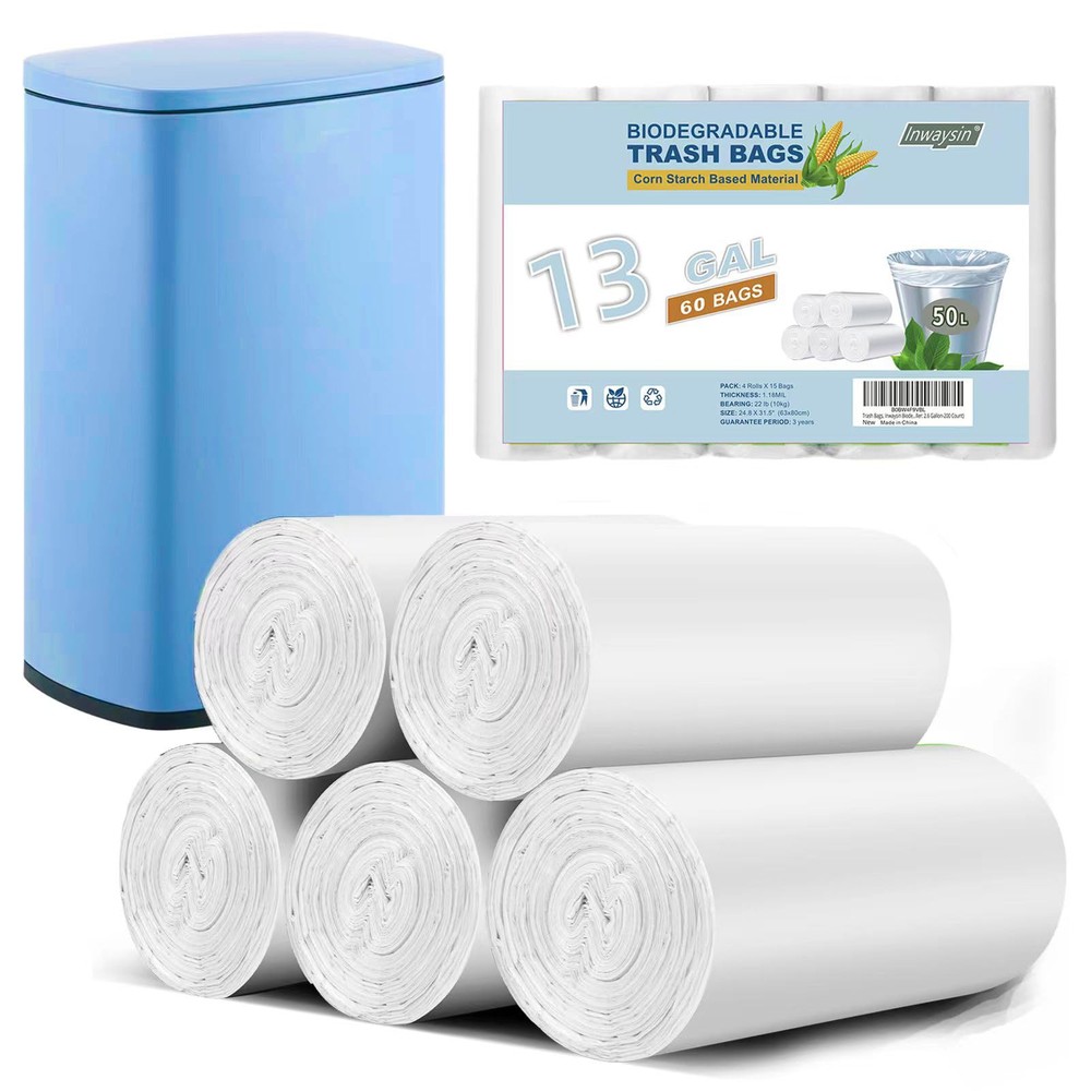 Ultra Strong Tall Kitchen Trash Bags 13 Gallon Garbage Bags, White Bin Liners...