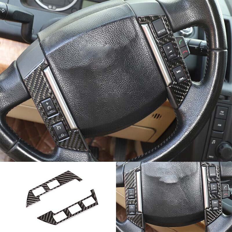 2008-2012 Land Rover LR2 Carbon Fiber Steering Wheel Trim with Button Frame