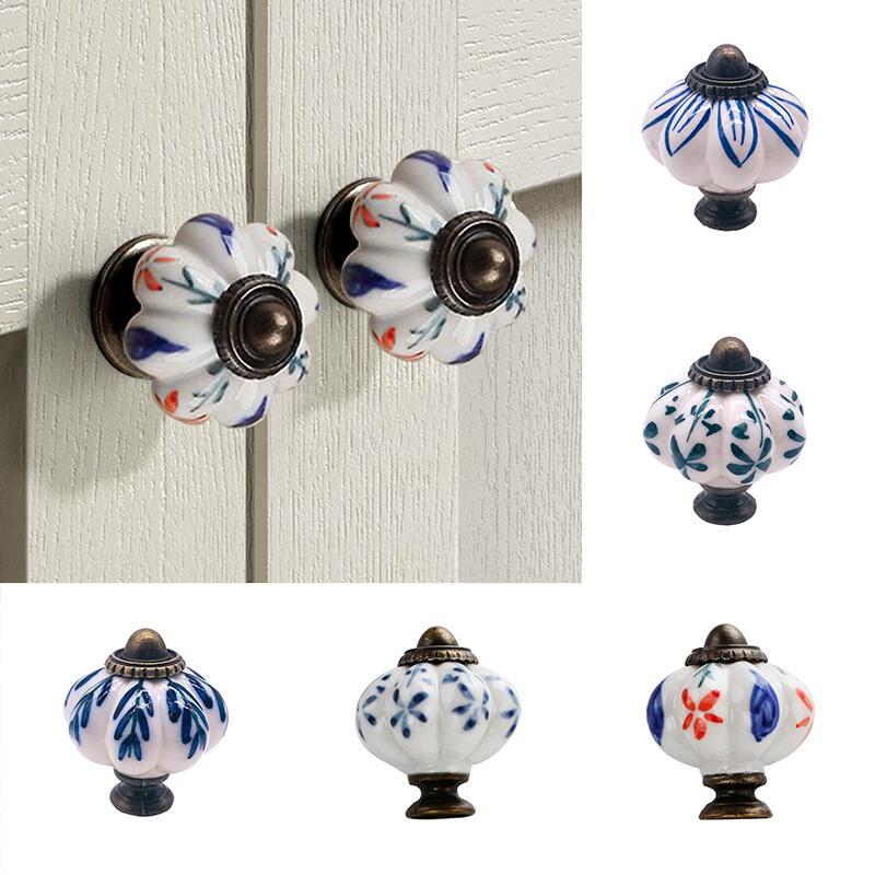 Ceramic Pumpkin Drawer Pull - Decorative Cabinet Handle for Stylish Storage