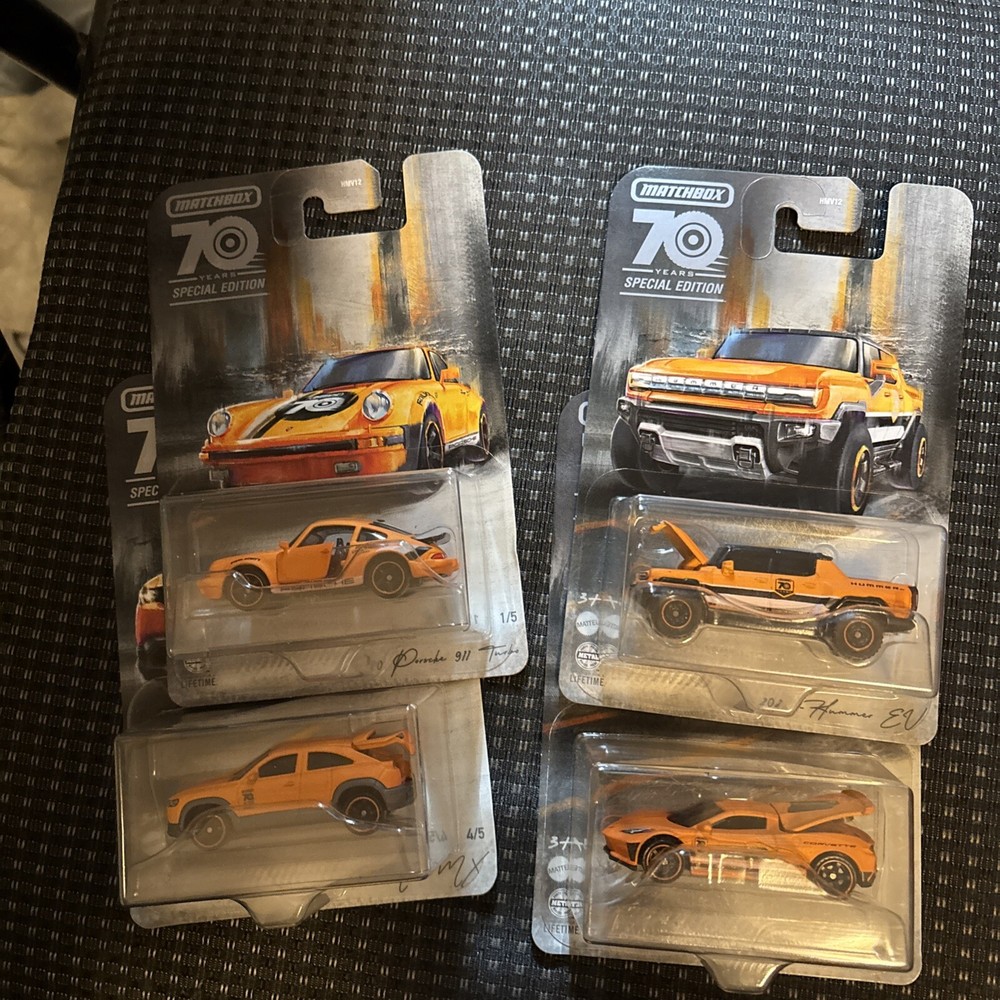 Matchbox moving parts 2023 set. Four cars for $15. Free shipping. Porsche.Corvet