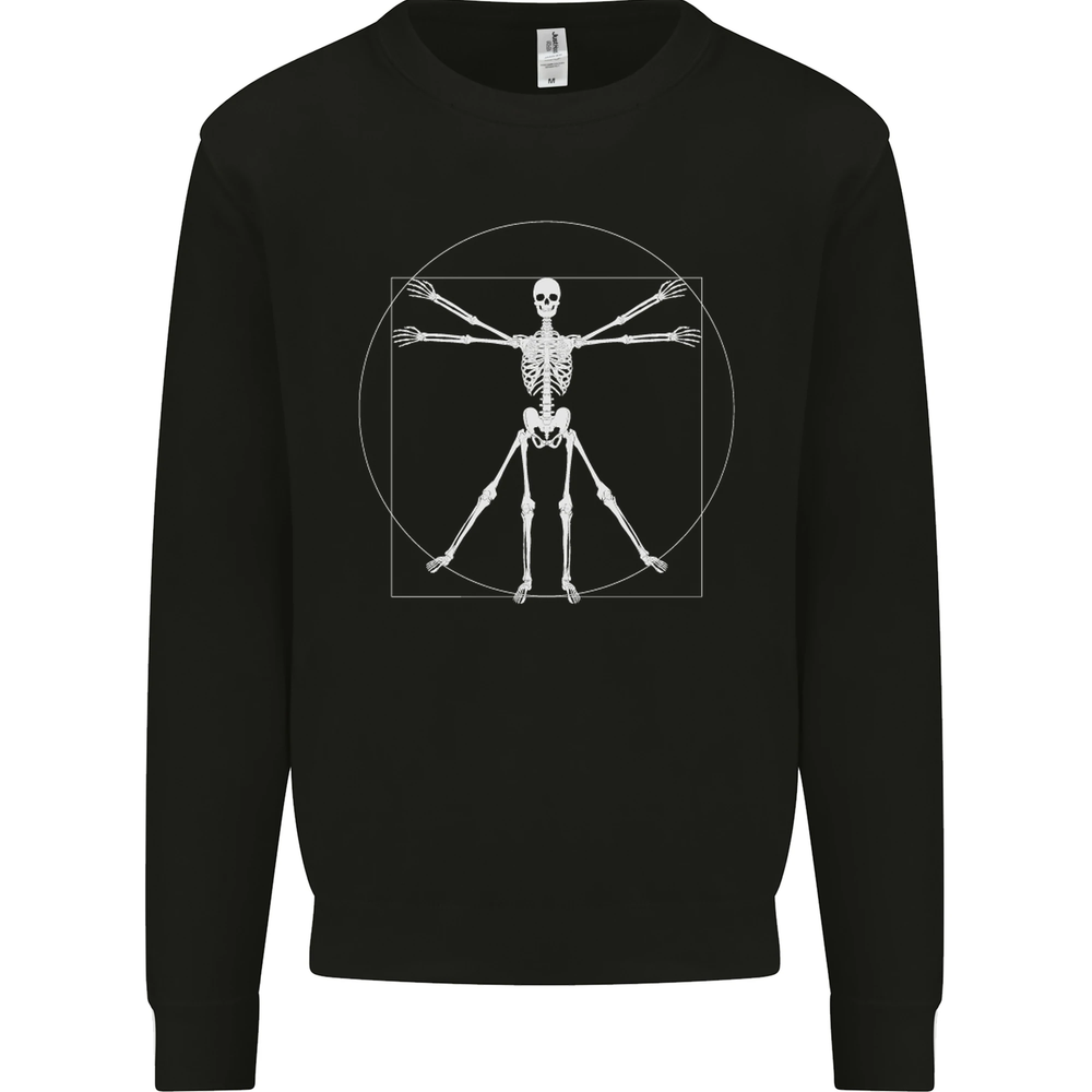 Vitruvian Skeleton Halloween Skull Funny Mens Sweatshirt Jumper