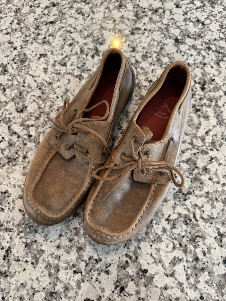 Twisted X Women’s Sz 8M Shoes Brown Leather Driving Moc WDM0003 Boat Casual
