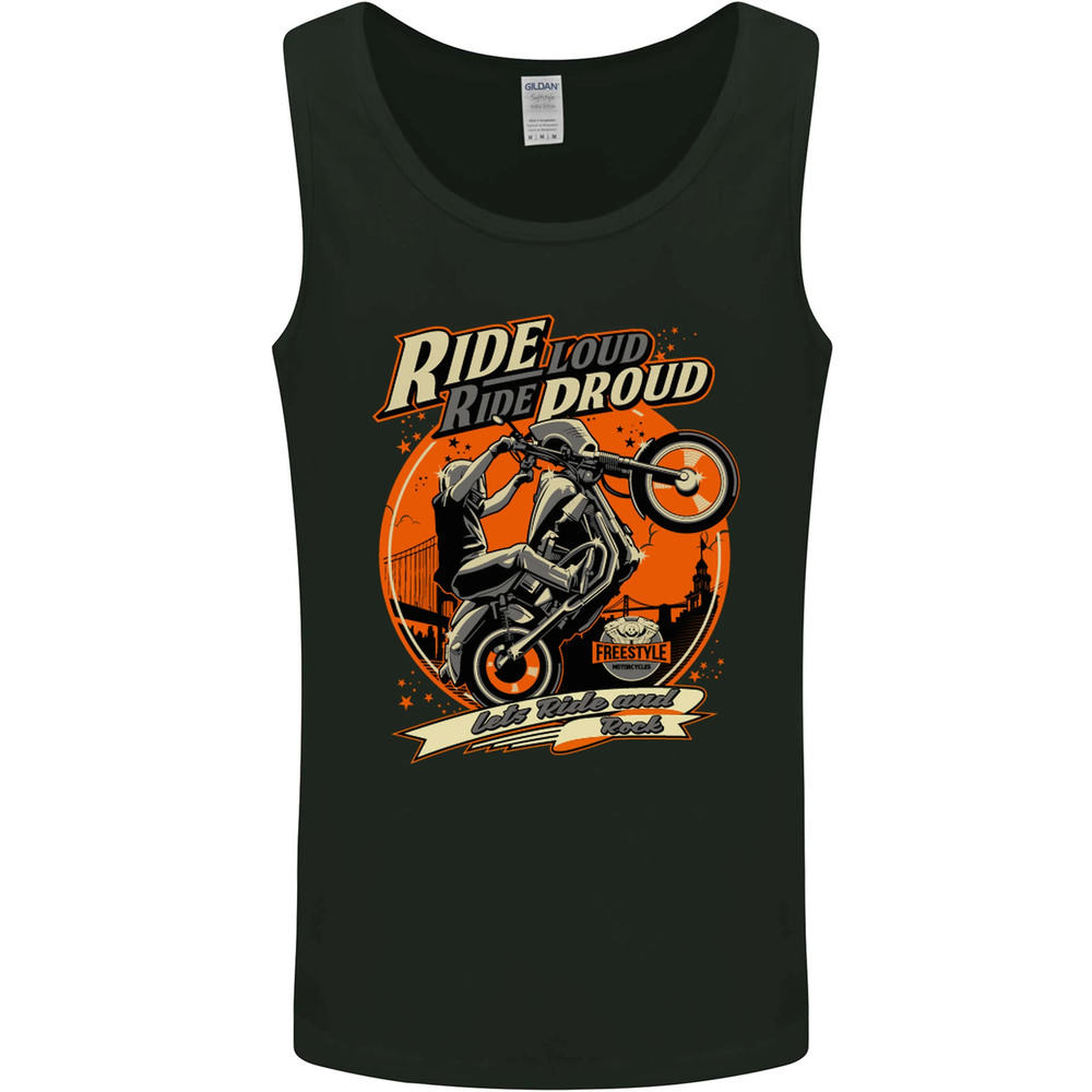 Loud Proud Motorbike Biker Vest Tank Top for Men