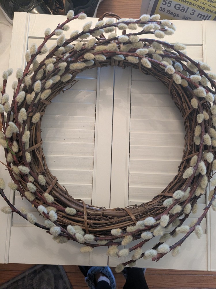 Willow Wreath + Wood Shutters Spring Farmhouse Set