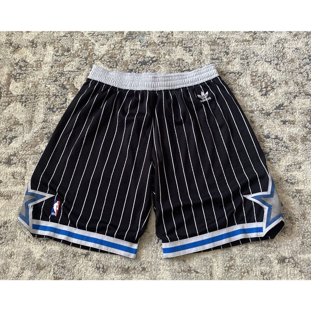 Adidas Orlando Magic Black Pinstripe Basketball Shorts Sz XL Alternate Swingman