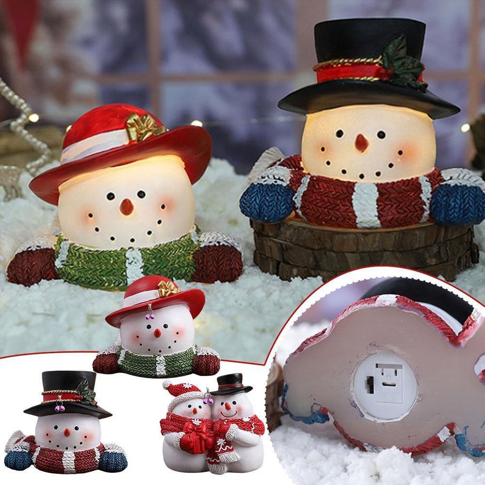 Snowman Christmas Decorations Indoor Snowman Figurines Decor цο U7N6