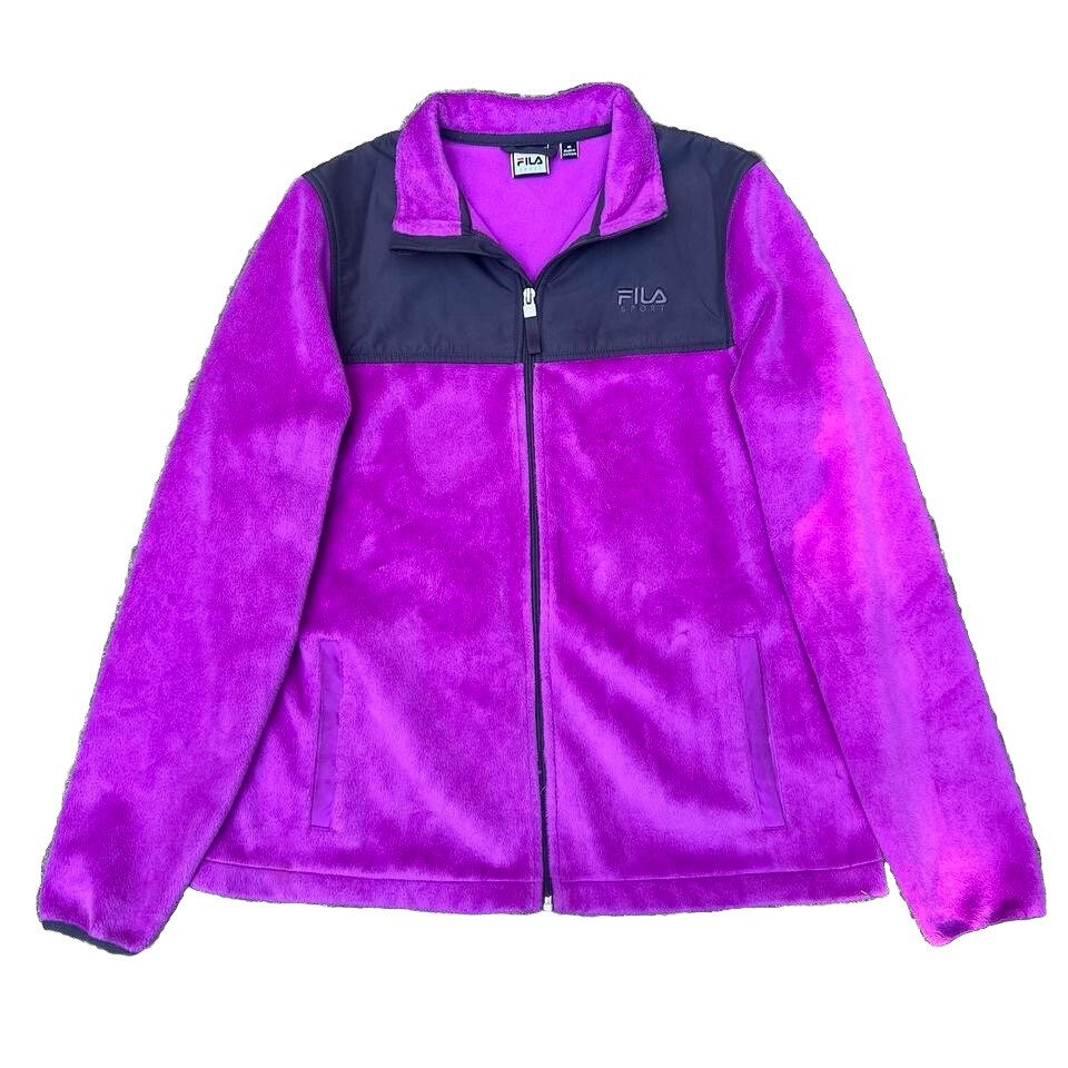 Fila Purple Fleece Lined  Jacket Womens M Full-Zip Up with Pockets