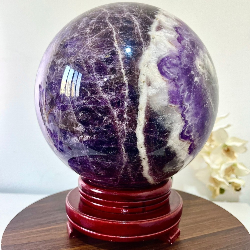 27.83LB Natural Dreamy Amethyst ball Quartz crystal Sphere Crystal Reiki Healing
