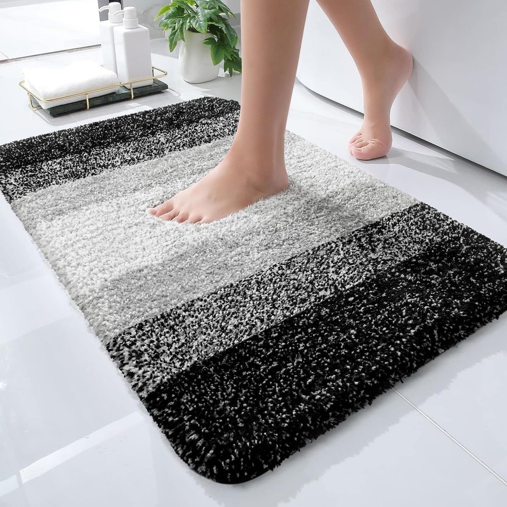Bathroom Rugs Mat 24x16, Extra Soft Absorbent Microfiber Bath Rugs, Rubber Ba...