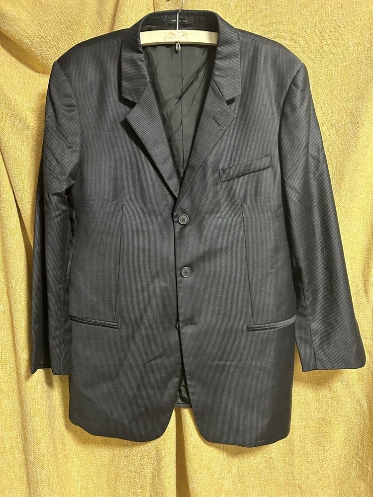 Emporio Armani Gray Wool Blend Suit for Men Size 56 Formal Set
