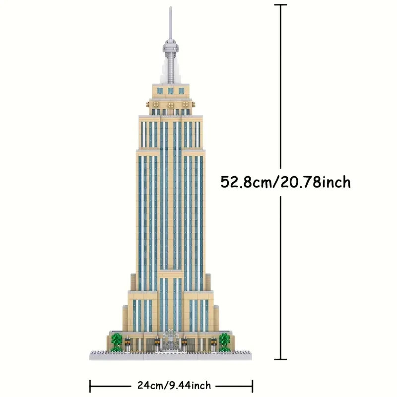 52.8cm Large Lego Empire State Building DIY STEM Architecture Gift Set 3800 Pieces  