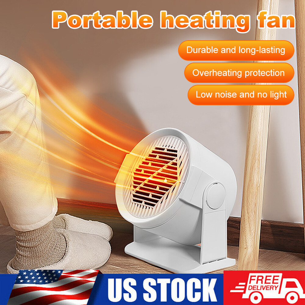 Mini Portable Electric Space Heater Small Heater Fan Desktop Hot Air Warmer PP