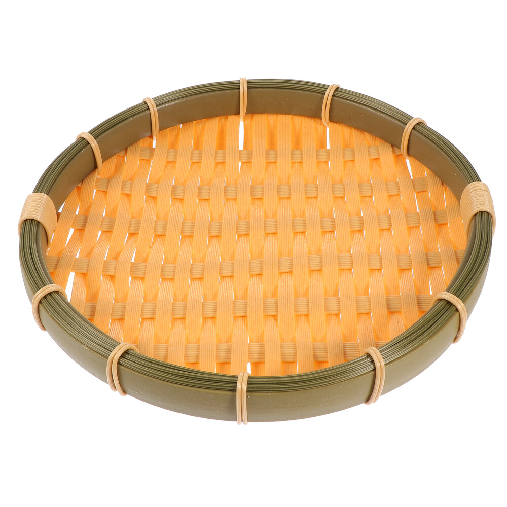 Wicker Basket with Handle Storage Tray Thickened Decorative