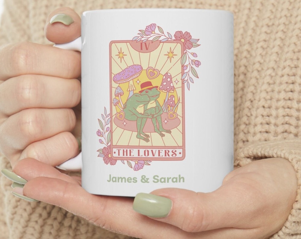 Customfrog Mug Personalized Couples Wedding Cup Cute Valentines Anniversary Gift
