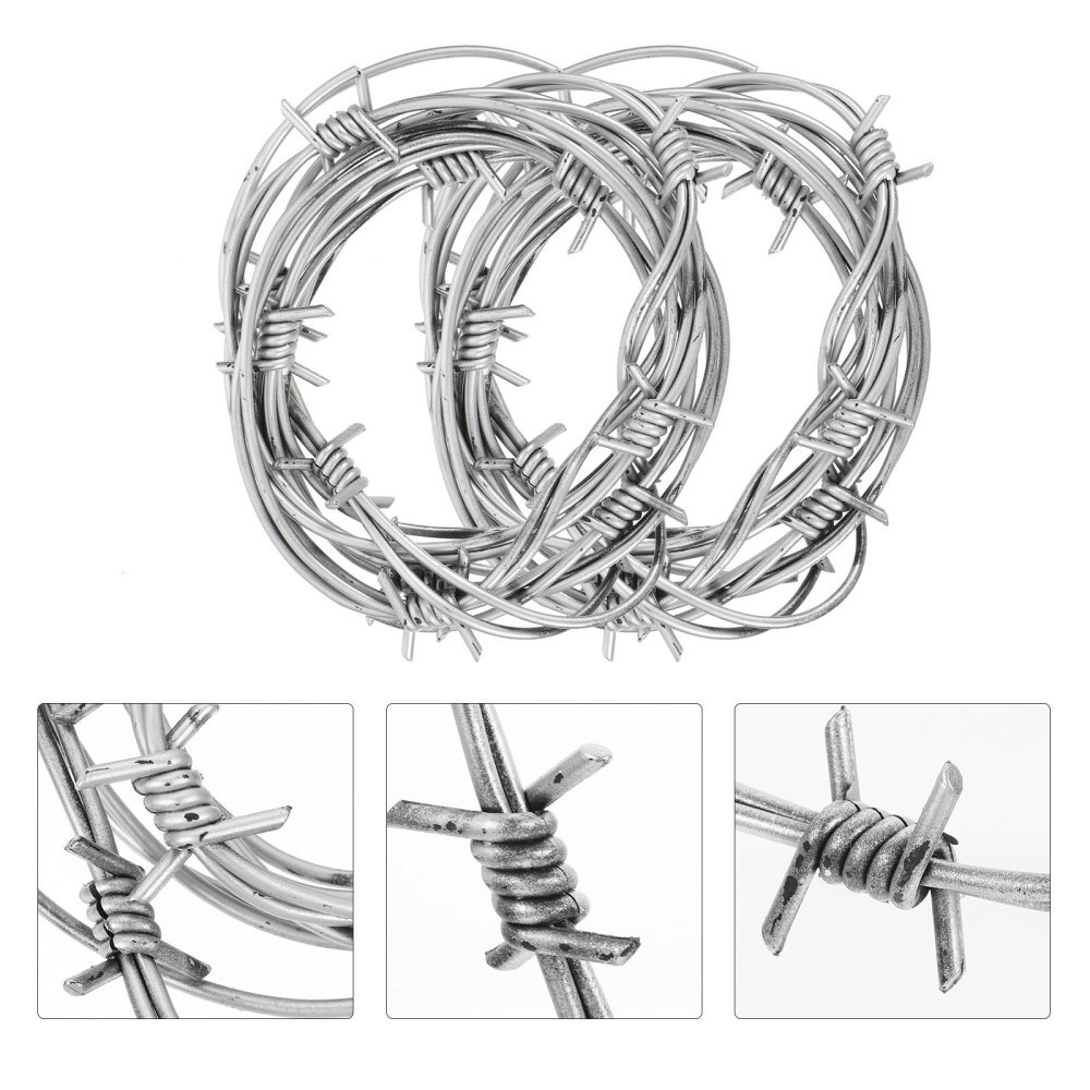 Fake Silver Barbed Wire Halloween Gothic Thorns Chain Haunted House Prop