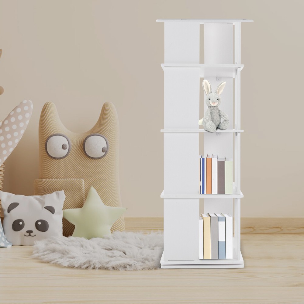 4 Tier 360 Rotating Bookshelf Freestanding Display Storage Rack