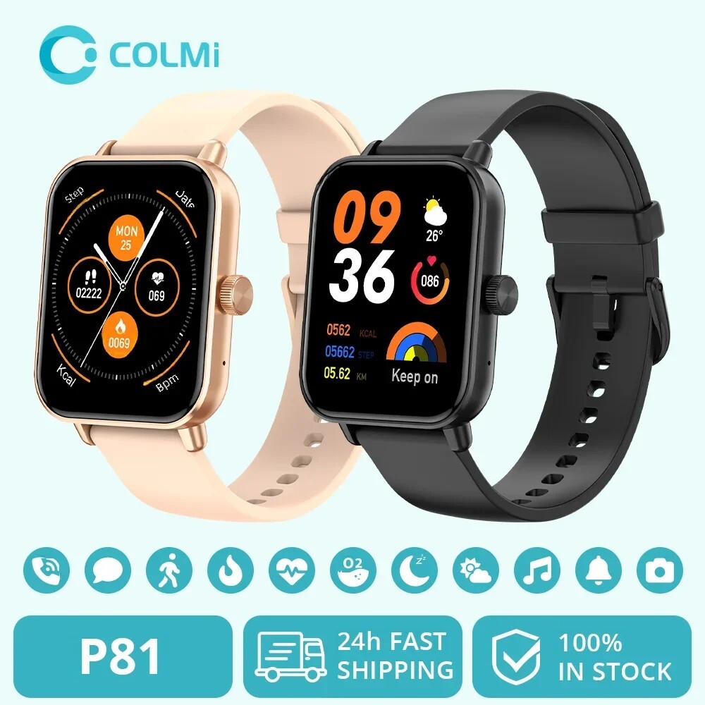 COLMI P81 Smartwatch with 1.9 Inch Screen 24H Health Tracking & Call Function