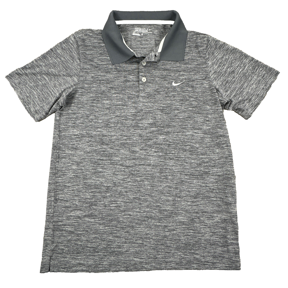 Nike Golf Men Polo Shirt Dri-FIT Tour Space Grey Heathered Short Sleeve. Size M