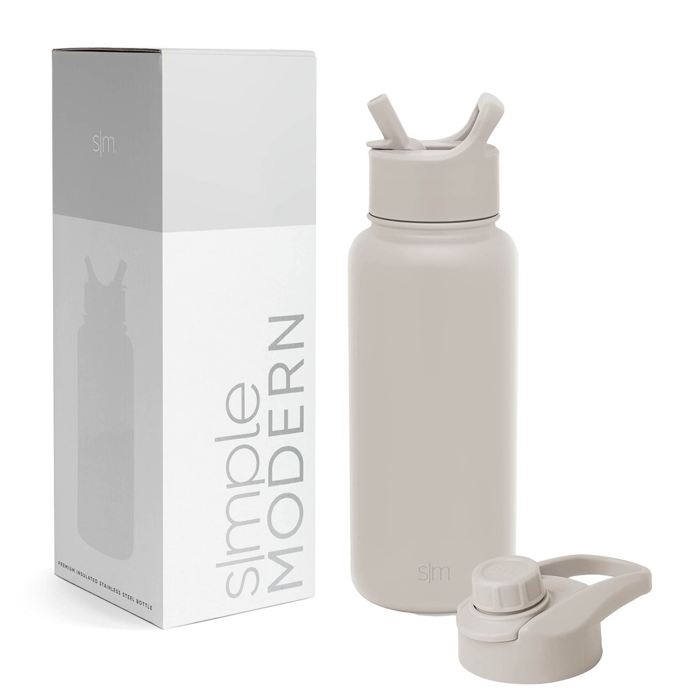 Water Bottle With Straw And Chug Lid Vacuum Insulated Stainless Steel Metal Ther
