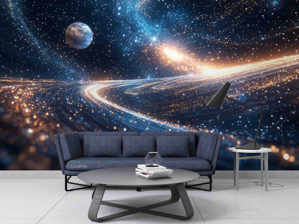 3D Space Planets Galaxy Illustration Wall Murals Wallpaper Murals Wall Sticker 2