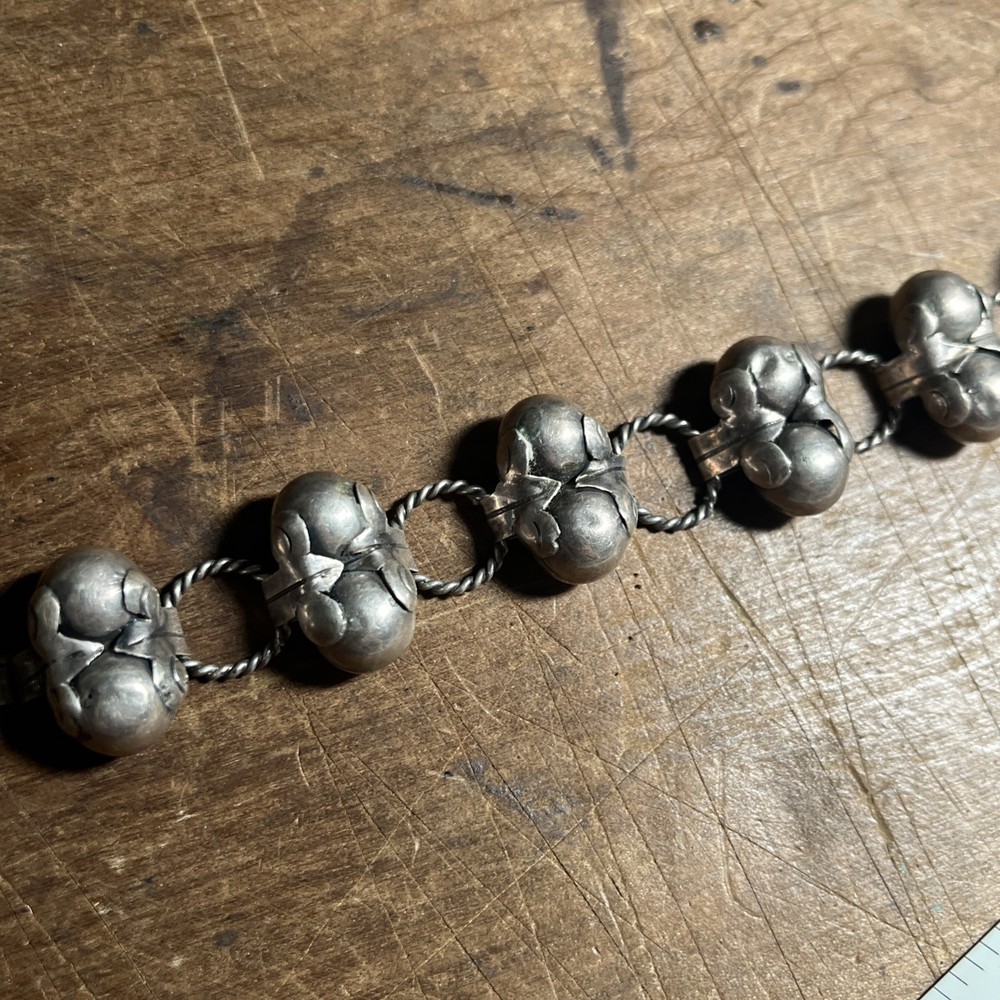Vintage Sterling Silver Mexico Spheres Berry's Unique Design Bracelet - K2