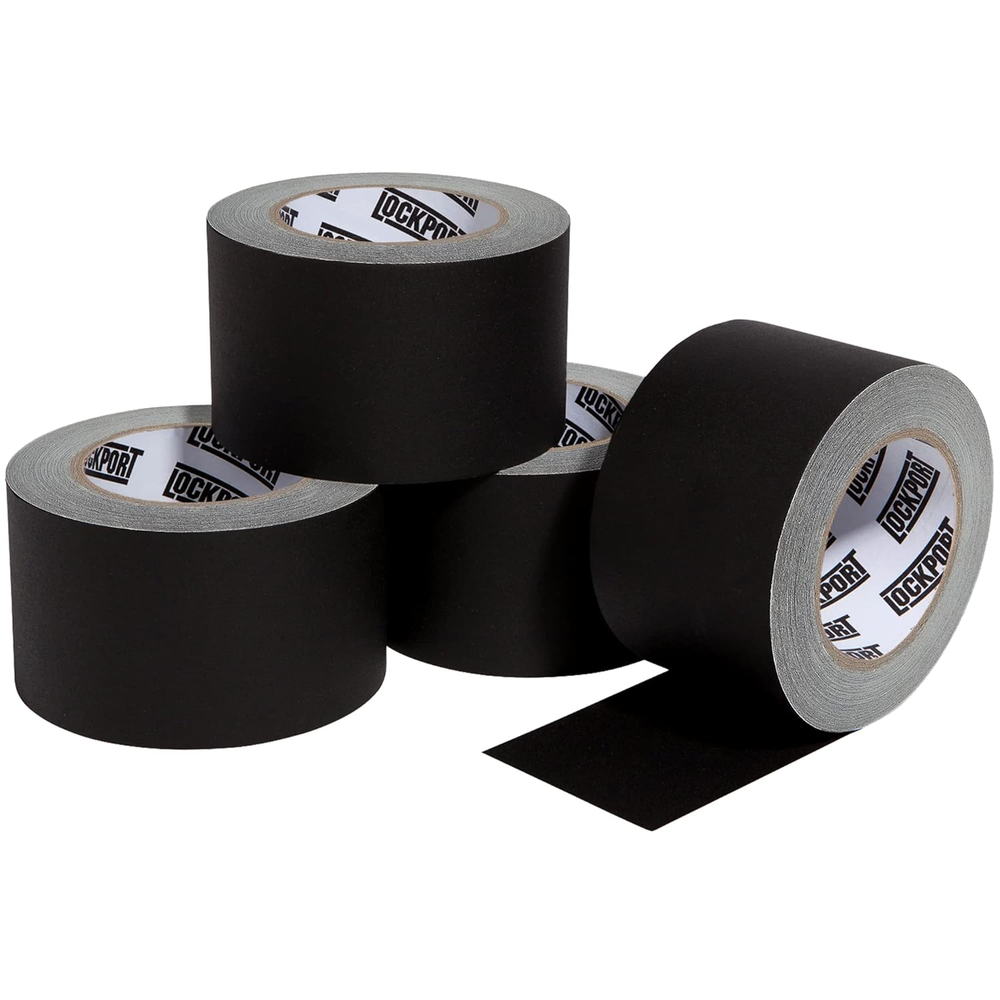 Black Gaffers Tape 3 Inch X 30 Yards - 4 Pack Pro Black Gaff Tape - No Residue,