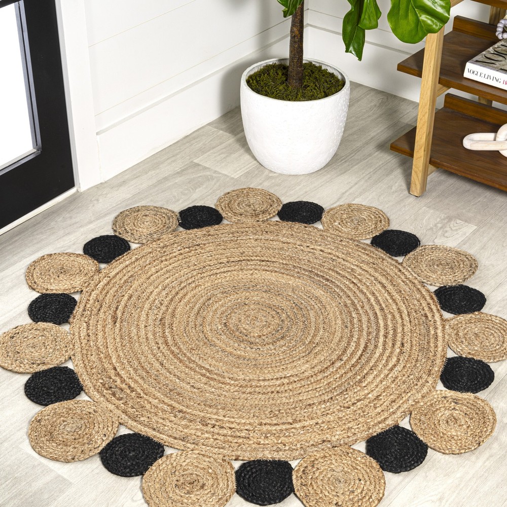 Jonathan Y Ansa 4x4 Black Jute Power Light Fixture