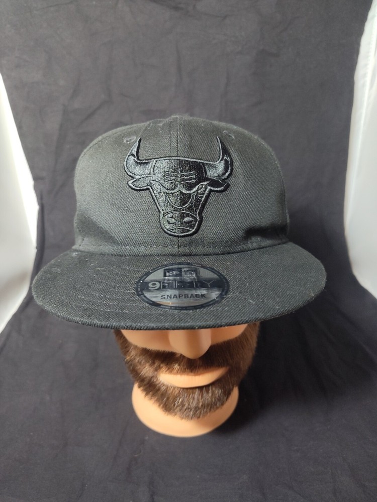 New Era 9FIFTY NBA Chicago Bulls Snapback Hat Windy City Cap Black On Black