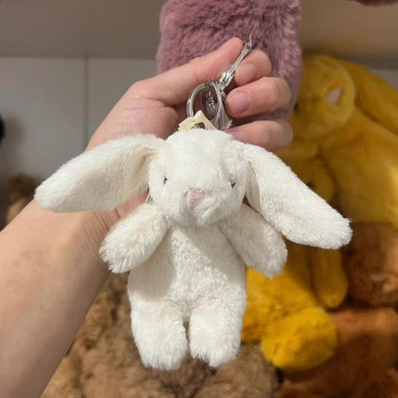 Jellycat Bashful Bunny Cream Bag Charm Soft White Plush FREE DUST BAG NWT